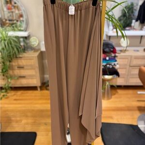 Elegant Wide Leg Brown Women's Pants